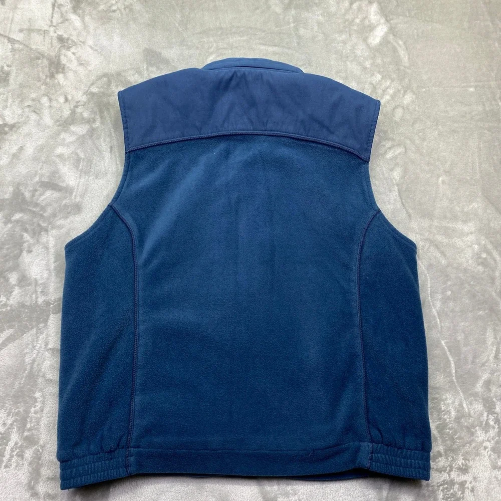 Tommy‎ Bahama Mens Fleece Vest Blue Zip Up Pockets Size M Packable Hoodie